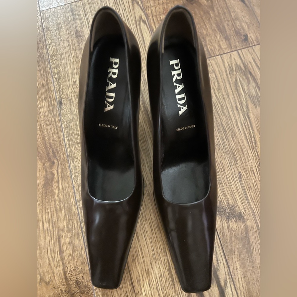 Black leather shoes